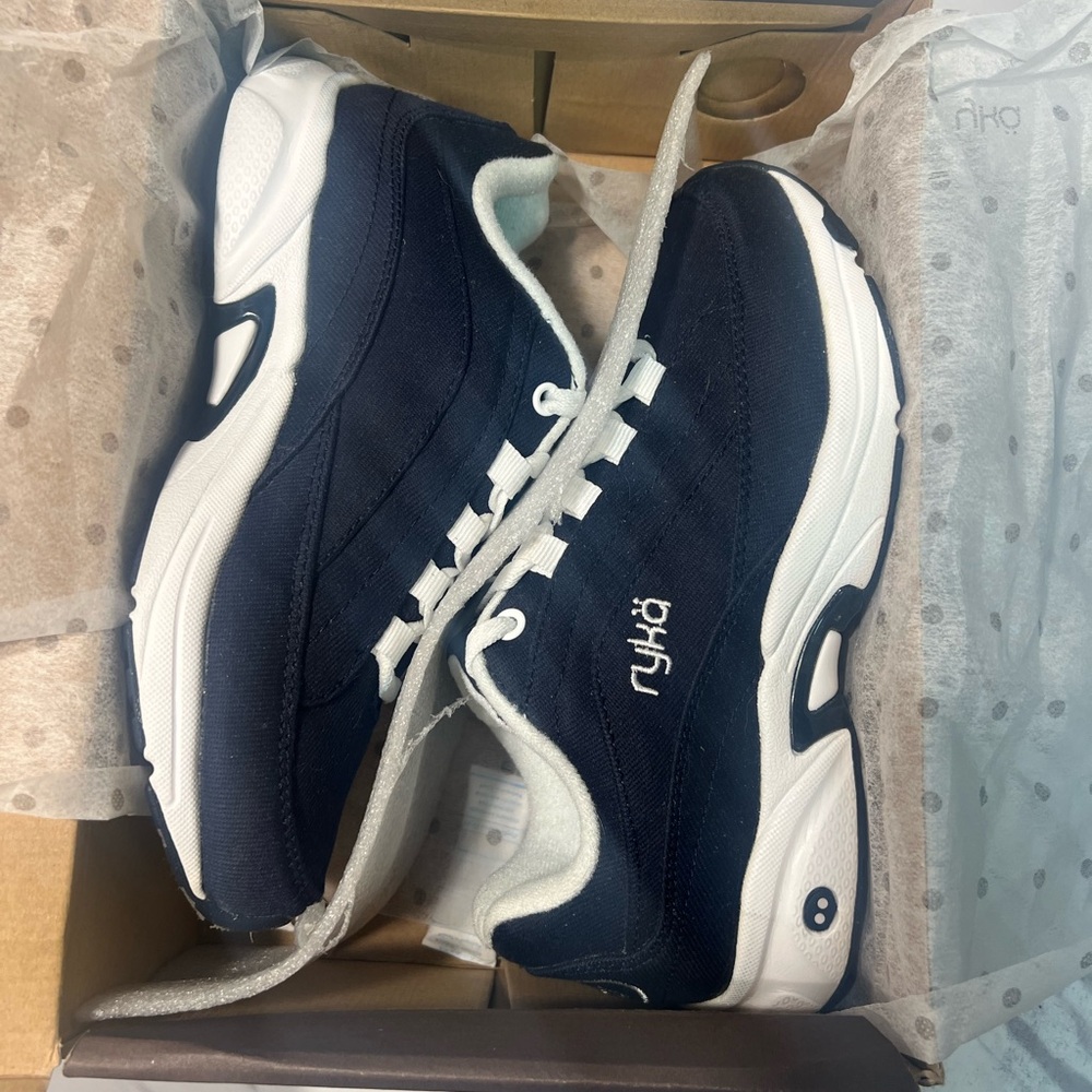 Ryka Black and White Athletic Shoes with Sleek Design